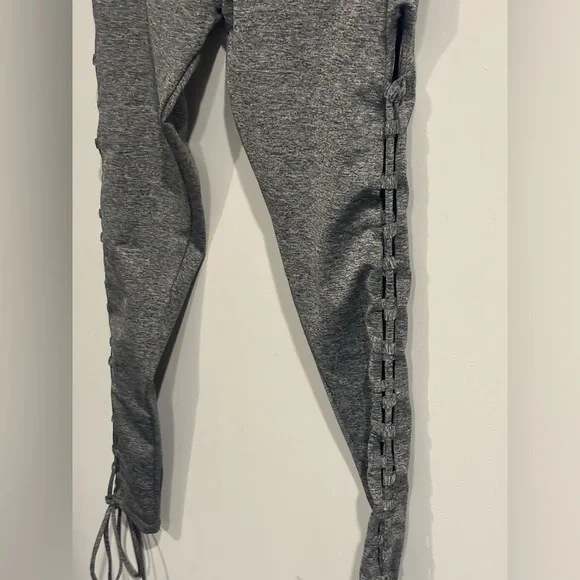 Women's Gray Leggings with Side Ties NWT - Picture 2 of 6